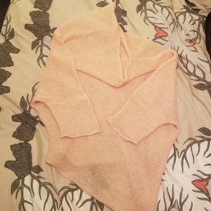 Cozy pink pancho sweater